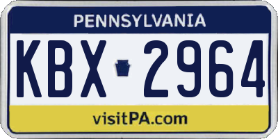PA license plate KBX2964