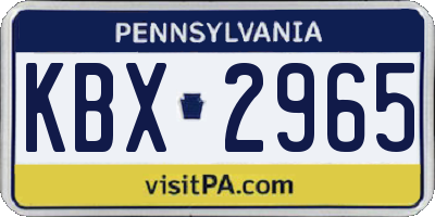 PA license plate KBX2965