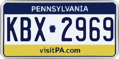 PA license plate KBX2969