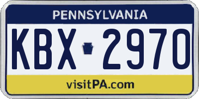 PA license plate KBX2970