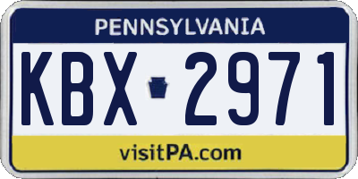 PA license plate KBX2971