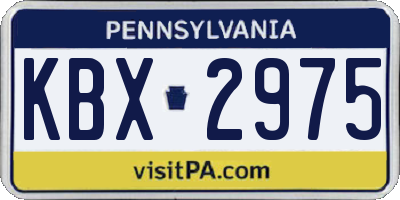 PA license plate KBX2975