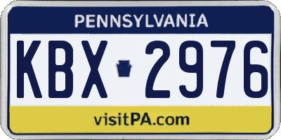 PA license plate KBX2976