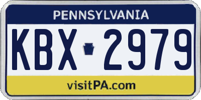 PA license plate KBX2979