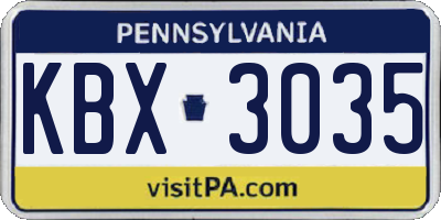 PA license plate KBX3035