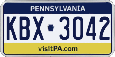 PA license plate KBX3042