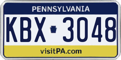 PA license plate KBX3048