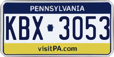 PA license plate KBX3053