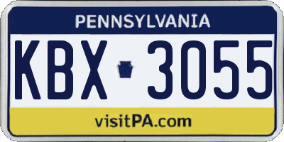 PA license plate KBX3055