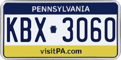 PA license plate KBX3060