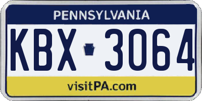 PA license plate KBX3064
