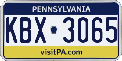 PA license plate KBX3065