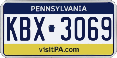 PA license plate KBX3069