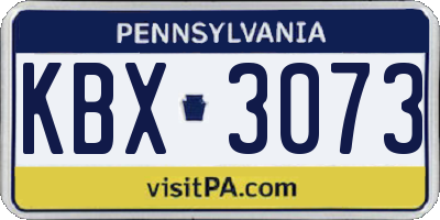PA license plate KBX3073