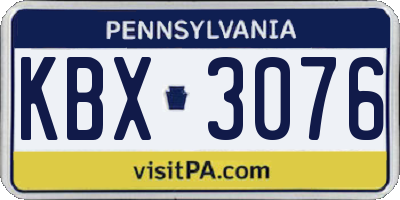 PA license plate KBX3076