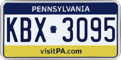 PA license plate KBX3095
