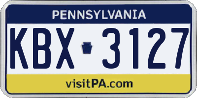 PA license plate KBX3127
