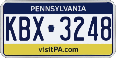 PA license plate KBX3248