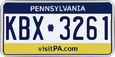 PA license plate KBX3261