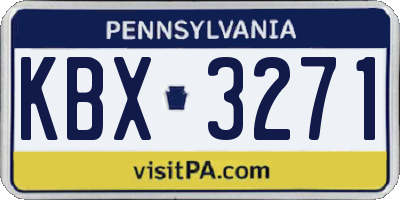 PA license plate KBX3271
