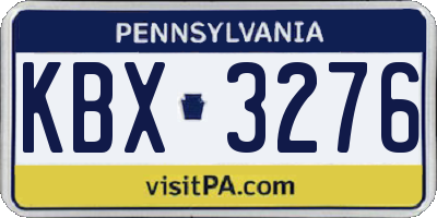 PA license plate KBX3276