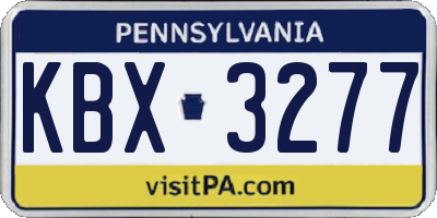 PA license plate KBX3277
