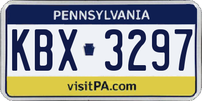 PA license plate KBX3297