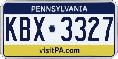 PA license plate KBX3327