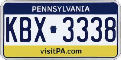 PA license plate KBX3338