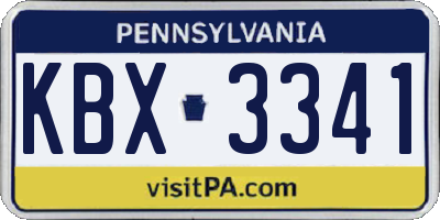 PA license plate KBX3341