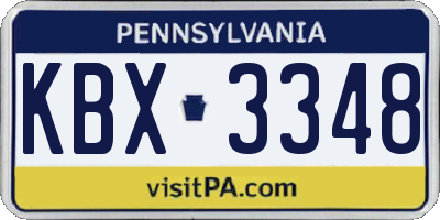 PA license plate KBX3348