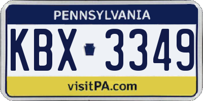 PA license plate KBX3349