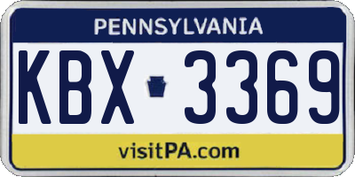 PA license plate KBX3369