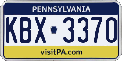 PA license plate KBX3370