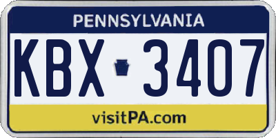 PA license plate KBX3407