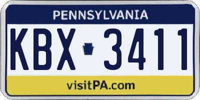 PA license plate KBX3411