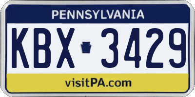 PA license plate KBX3429