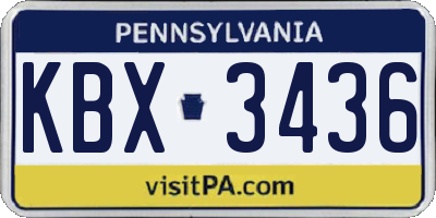 PA license plate KBX3436