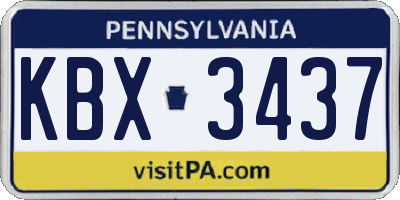 PA license plate KBX3437