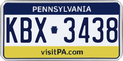PA license plate KBX3438