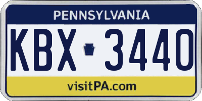 PA license plate KBX3440