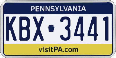 PA license plate KBX3441