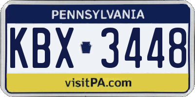 PA license plate KBX3448
