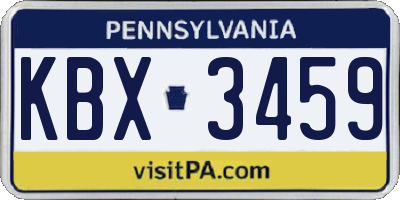 PA license plate KBX3459