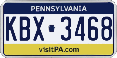 PA license plate KBX3468
