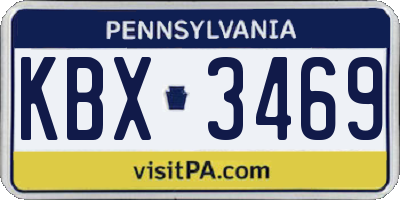 PA license plate KBX3469