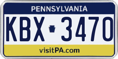 PA license plate KBX3470