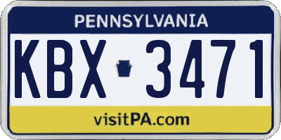 PA license plate KBX3471