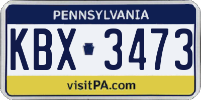 PA license plate KBX3473