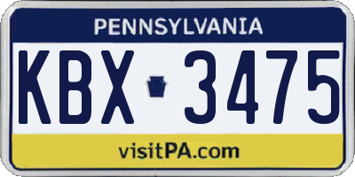 PA license plate KBX3475